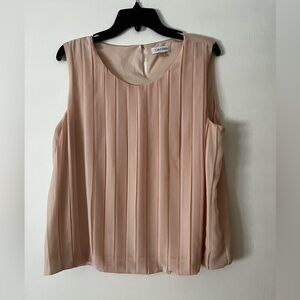 Calvin Klein Sleeveless Light Pink Top With Pleated Front